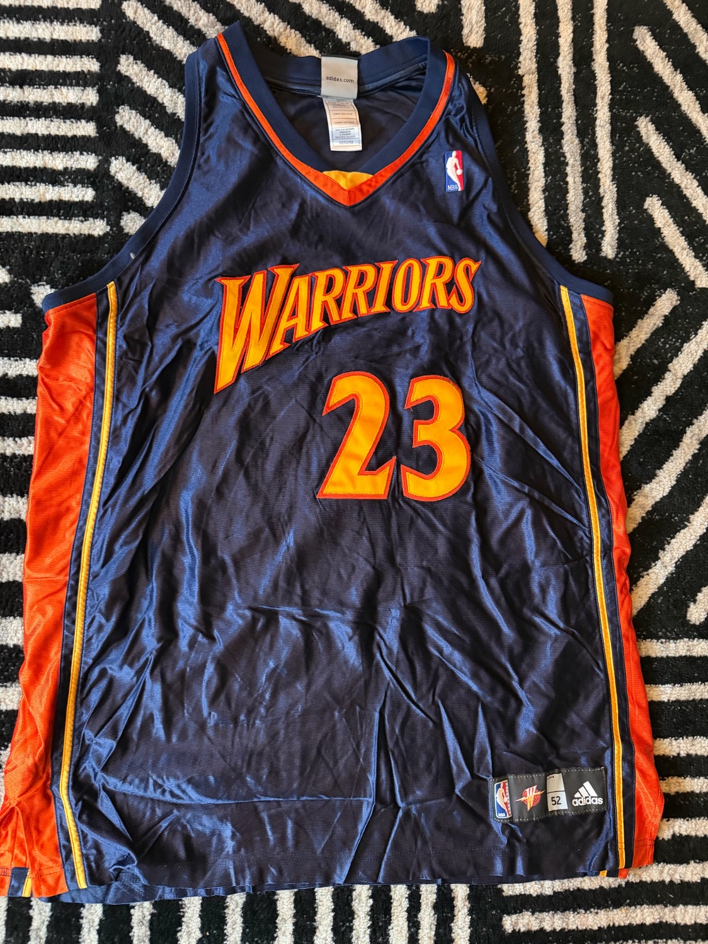 LIMITED- adidas Warriors Navy Orange Quentin Richardson #23 Basketball Jersey